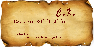 Czeczei Kálmán névjegykártya